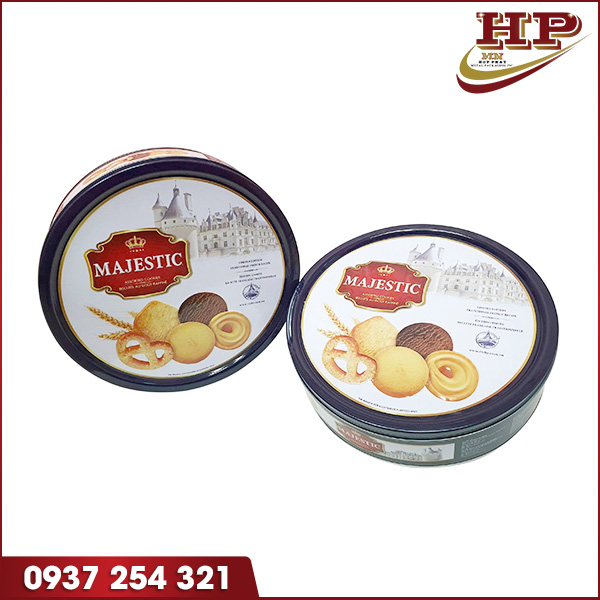 Hộp kim loại đựng bánh tròn